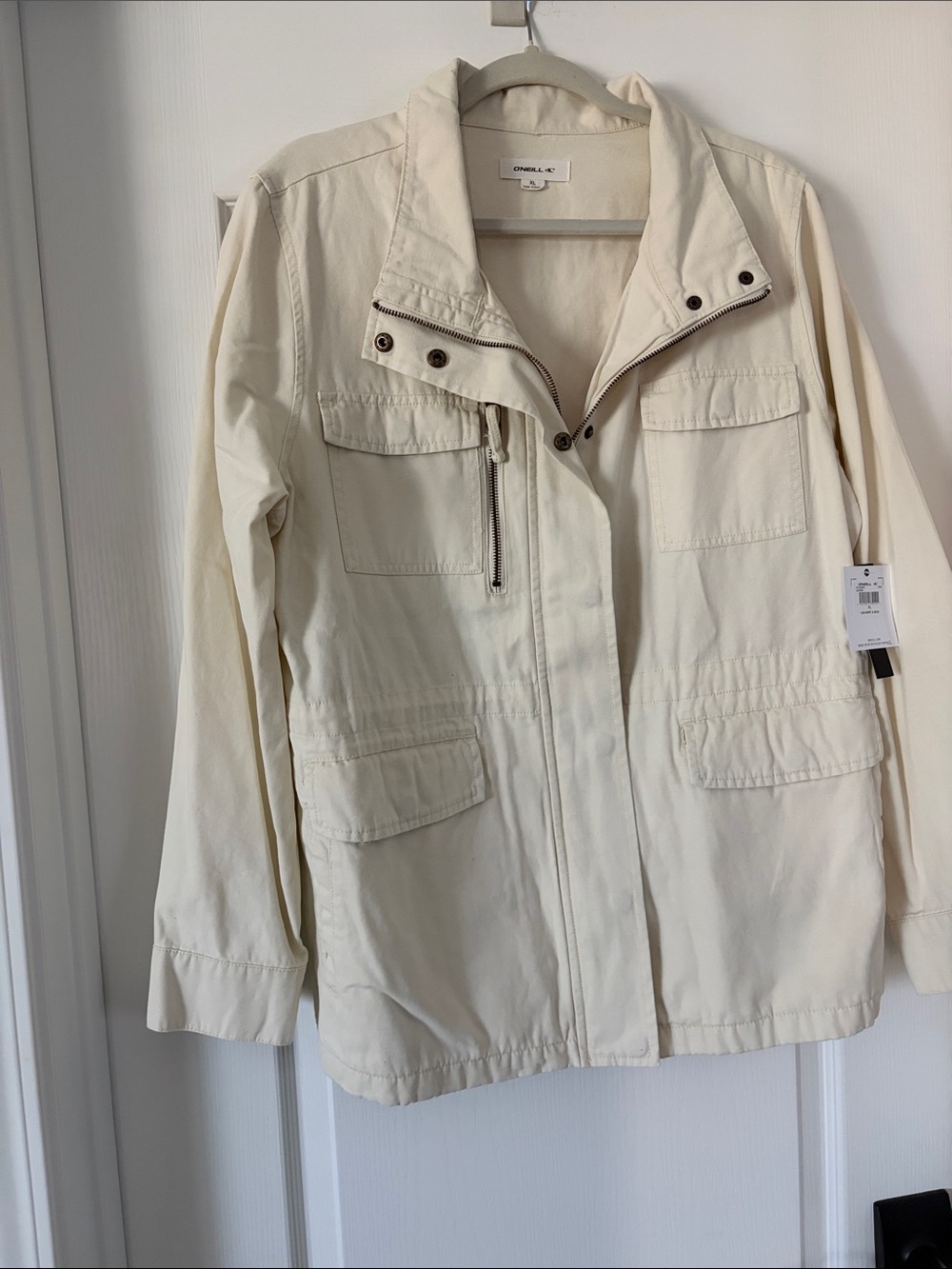 Casual Cream Utility Jacket - Women's Lightweight Coat